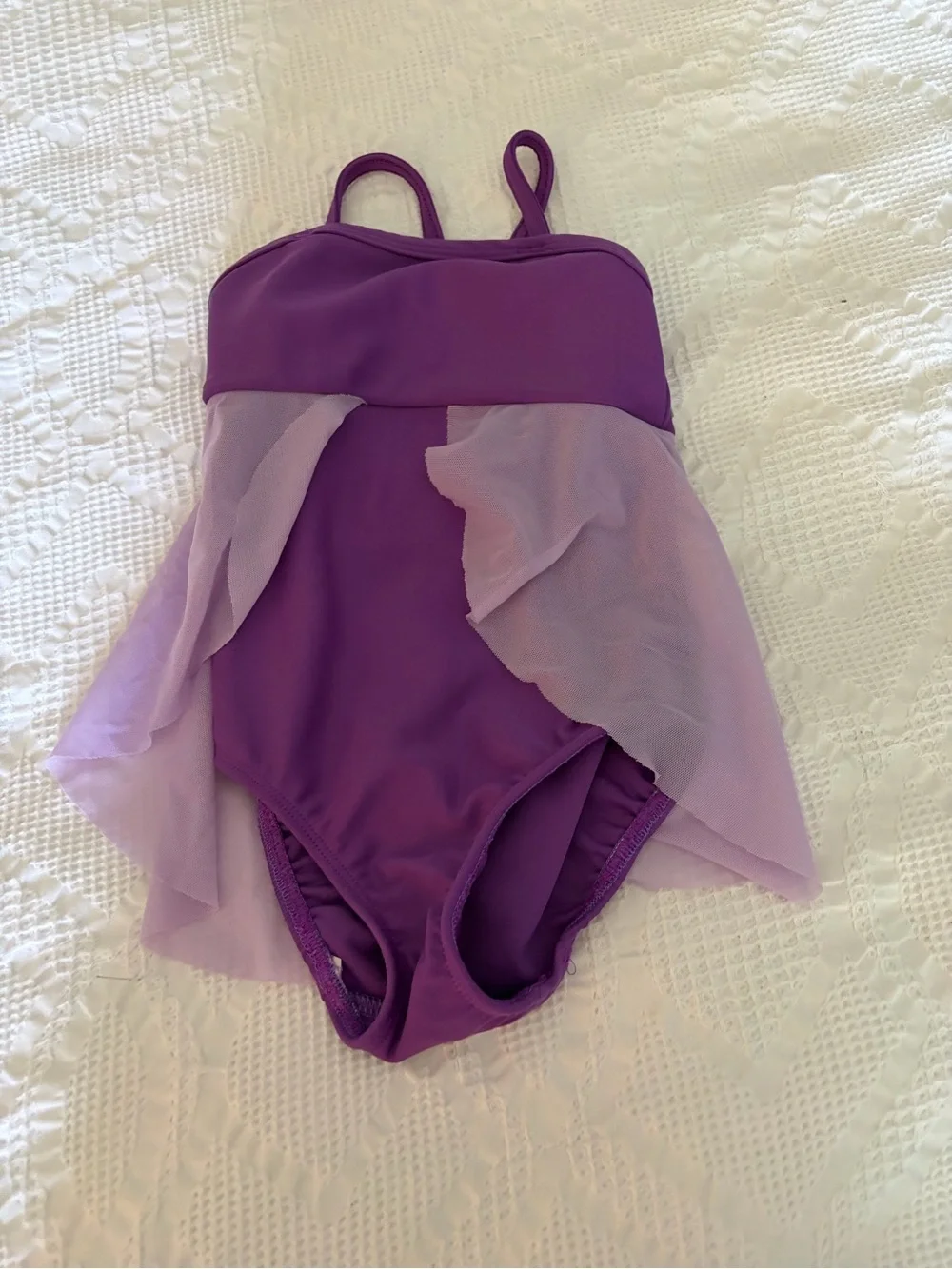 Girls Purple Ballet Dance Leotard with Chiffon Skirt